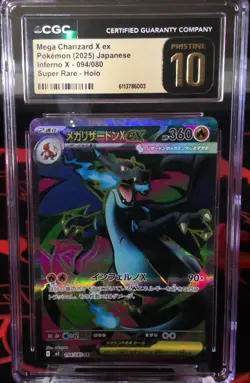 Pokemon Mega Charizard X EX Inferno X Super Rare 094/080 CGC Pristine 10 - Image 1