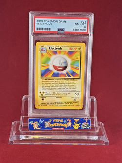 1999 Pokemon Base ELECTRODE Card #21/102 PSA 8 - Image 1