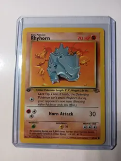 1999 Pokemon Rhyhorn 1st Edition Jungle 61/64 Never Played - Image 1