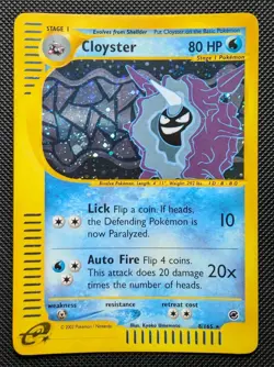 Pokemon TCG Cloyster Expedition E Series 8/165 Holo Rare Vintage WotC Card - Image 1