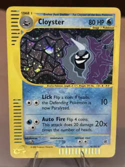 Pokemon TCG Cloyster Expedition Base Set Holo Rare Card 8/165 - Image 1