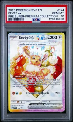 2025 POKEMON PRISMATIC EVOLUTIONS SUPER-PREMIUM COLLECTION #174 EEVEE EX PSA 10 - Image 1