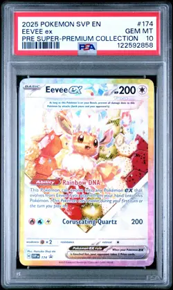 2025 POKEMON PRISMATIC EVOLUTIONS SUPER-PREMIUM COLLECTION #174 EEVEE EX PSA 10 - Image 1