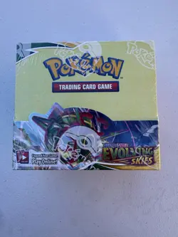 Pokemon TCG Sword & Shield Evolving Skies Booster Box w/Acrylic Case - Image 1