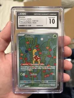 Pokemon Mega Evolution Shuckle Illustration Rare Holo 136/132 CGC GEM MINT 10 - Image 1