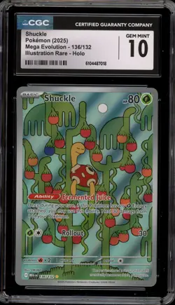 Pokemon Shuckle Mega Evolution Illustration Rare #136 CGC 10 Gem Mint - Image 1