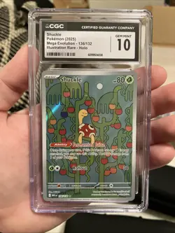 Pokemon Mega Evolution Shuckle Illustration Rare Holo 136/132 CGC GEM MINT 10 - Image 1