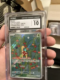 Pokemon Mega Evolution Shuckle Illustration Rare Holo 136/132 CGC GEM MINT 10 - Image 5