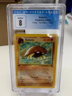 CGC 8 Pokemon Fossil Set 1st Edition (1999) Kabuto 50/62 - Image 1