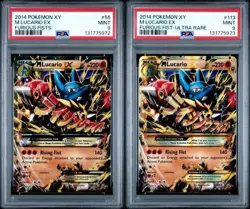 2014 POKEMON XY FURIOUS FISTS ULTRA RARE 55 113 M LUCARIO EX PSA 9 SEQUENTIAL - Image 1
