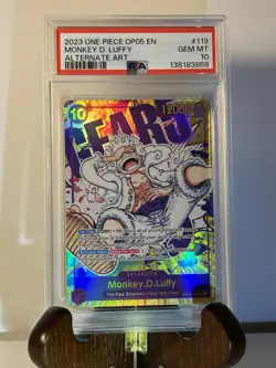 2023 ONE PIECE OP05 119 MONKEY D LUFFY GEAR 5 NIKA SEC ALT ART ENGLISH PSA 10 - Image 1
