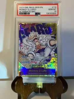 2023 ONE PIECE OP05 119 MONKEY D LUFFY GEAR 5 NIKA SEC ALT ART ENGLISH PSA 10 - Image 1