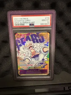 2023 ONE PIECE OP05 119 MONKEY D LUFFY GEAR 5 NIKA SEC ALT ART ENGLISH PSA 10 - Image 1