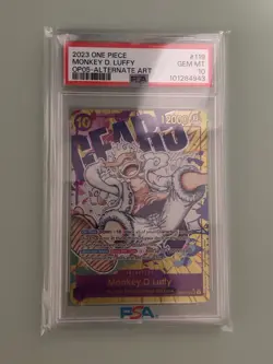 2023 ONE PIECE OP05 119 MONKEY D LUFFY GEAR 5 SEC ALT ART ENGLISH PSA 10 - Image 1