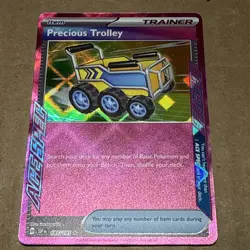 Pokemon TCG Precious Trolley Ace Spec Trainer SV08 Surging Sparks 185/191 - Image 1