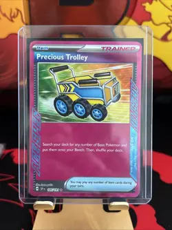 Pokemon TCG Precious Trolley Ace Spec Trainer SV08 Surging Sparks 185/191 - Image 1