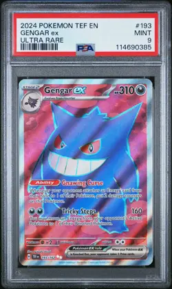 2024 POKEMON TEF EN-TEMPORAL FORCES ULTRA RARE #193 GENGAR EX PSA 9 - Image 1