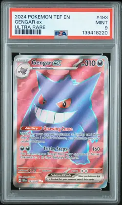 2024 POKEMON TEF EN-TEMPORAL FORCES ULTRA RARE #193 GENGAR EX PSA 9 - Image 1