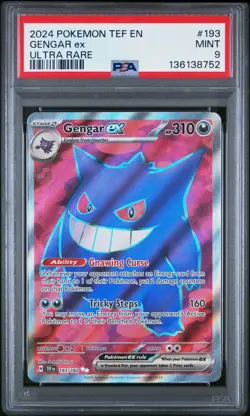 2024 POKEMON TEF EN-TEMPORAL FORCES ULTRA RARE #193 GENGAR EX PSA 9 - Image 1