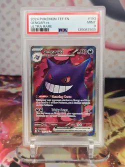 Pokemon TCG 2024 TEF EN-TEMPORAL FORCES ULTRA RARE #193 GENGAR EX PSA 9 - Image 1