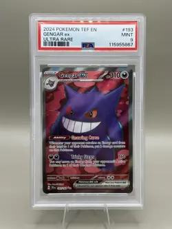 2024 POKEMON TEF EN-TEMPORAL FORCES ULTRA RARE #193 GENGAR EX PSA 9 - Image 1