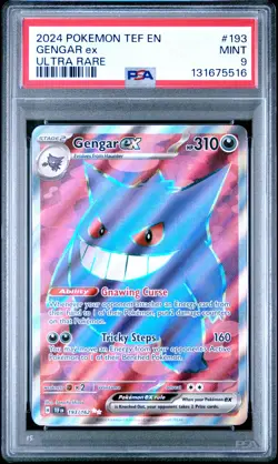 2024 POKEMON TEF EN-TEMPORAL FORCES ULTRA RARE #193 GENGAR EX PSA 9 - Image 1