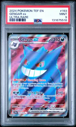 2024 POKEMON TEF EN-TEMPORAL FORCES ULTRA RARE #193 GENGAR EX PSA 9 - Image 1