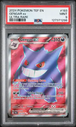 2024 POKEMON TEF EN-TEMPORAL FORCES ULTRA RARE #193 GENGAR EX PSA 9 - Image 1