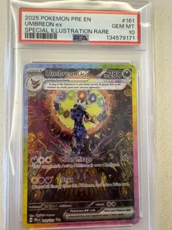 Pokemon 2025 Umbreon Ex 161/131 SIR Prismatic Evolutions GEM MINT PSA 10 - Image 1