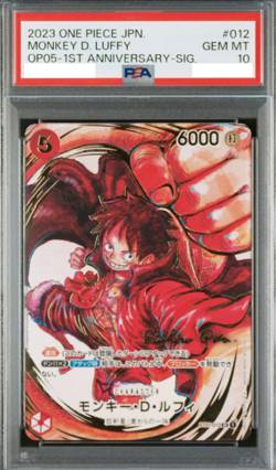 PSA10 Luffy ST01-012 1st Anniversary with Signature Oda One Piece Card GEM MT jp - Image 1