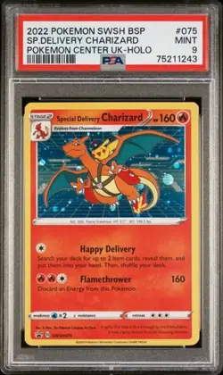 Special Delivery Charizard Promo Holo Pokemon Card SWSH075 PSA 9 MINT - Image 1