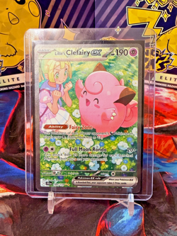 Pokemon Lillies Clefairy EX Full Art Card 184/159 Journey Together NM SIR Rare - Image 1