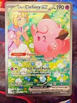Pokemon Lillies Clefairy EX Full Art Card 184/159 Journey Together NM SIR Rare - Image 2