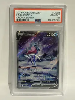 Pokemon TCG Suicune V GG38/GG70 Alternative Art Crown Zenith PSA 10 Gem Mint - Image 1