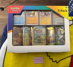Pokemon TCG: 2023 Paldea Friends Mini Tin Costco 5 Pack New/Factory Sealed - Image 1