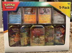Pokemon TCG: 2023 Paldea Friends Mini Tin Costco 5 Pack New/Factory Sealed - Image 1