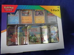 Pokemon TCG: 2023 Paldea Friends Mini Tin Costco 5 Pack New/Factory Sealed - Image 1