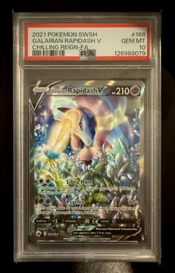 2021 Pokemon Galarian Rapidash V 168/198 Chilling Reign PSA 10 Gem Mint - Image 1