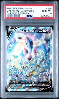 2021 POKEMON SWORD & SHIELD CHILLING REIGN FULL ART/GALARIAN RAPIDASH V PSA 10 - Image 1