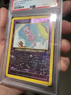 SWIRL PSA 1 2001 Pokemon Southern Islands Mew Promo 1/18 Reverse Holo Foil WOTC - Image 3