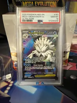 PSA 10 Mega Abomasnow Ex Ultra Rare ME01: Mega Evolution 157/132 NM Pokemon - Image 1