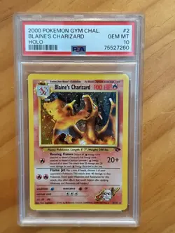 Pokemon TCG Blaine's Charizard Gym Challenge Card 2/132 Unlimited Rare PSA 10 - Image 1