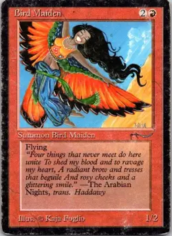MTG Magic The Gathering Bird Maiden Arabian Nights Played See Scan - Image 1