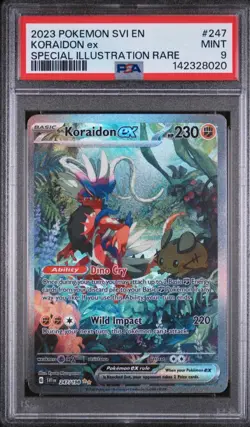 Pokemon Koraidon EX 247/198 SVI EN Special Illustration Rare PSA 9 Mint - Image 1
