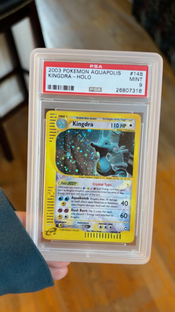 PSA 9 MINT 2003 Pokemon KINGDRA Aquapolis Crystal HOLO Rare 148 Foil MOUTH SWIRL - Image 2