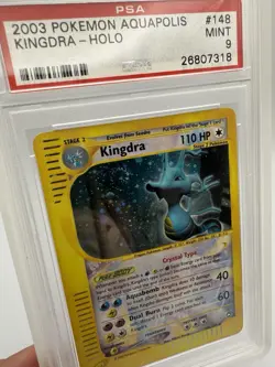PSA 9 MINT 2003 Pokemon KINGDRA Aquapolis Crystal HOLO Rare 148 Foil MOUTH SWIRL - Image 4