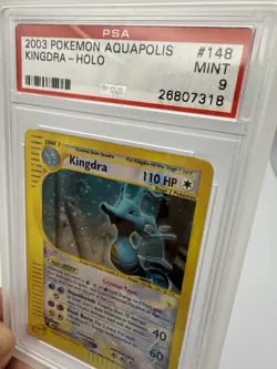PSA 9 MINT 2003 Pokemon KINGDRA Aquapolis Crystal HOLO Rare 148 Foil MOUTH SWIRL - Image 5