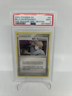 2004 Pokemon EX FireRed LeafGreen Reverse Holo Bill's Maintenance #87/112 PSA 9 - Image 1