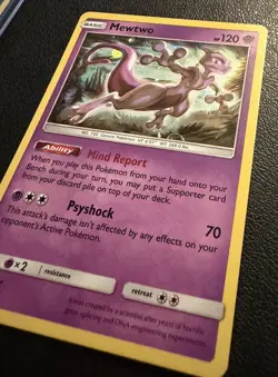 Mewtwo SM214 Holo Black Star Promo 2019 Pokemon Near Mint HD GALAXY SWIRL 🌀 - Image 2