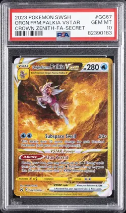 2023 POKEMON SWSH SECRET #GG67 FULL ART/ORIGIN FORME PALKIA VSTAR PSA 10 - Image 1
